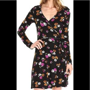 Clayton Janice Wrap Dress Dark Rosette Size Small